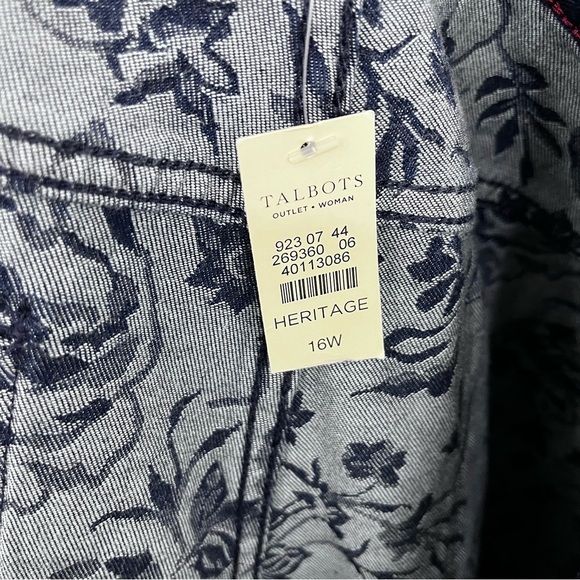 Talbots Blue Floral Heritage Denim Jeans - Picture 10 of 14
